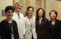 Dr Chen (far right) and Dr Liu (second from right) with American colleagues in Boston. Dr Chen (far right) and Dr Liu (second from right) with American colleagues in Boston.